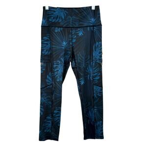 C&C California Palm Springs Black High Waist Cropped Workout Leggings Medium NWT